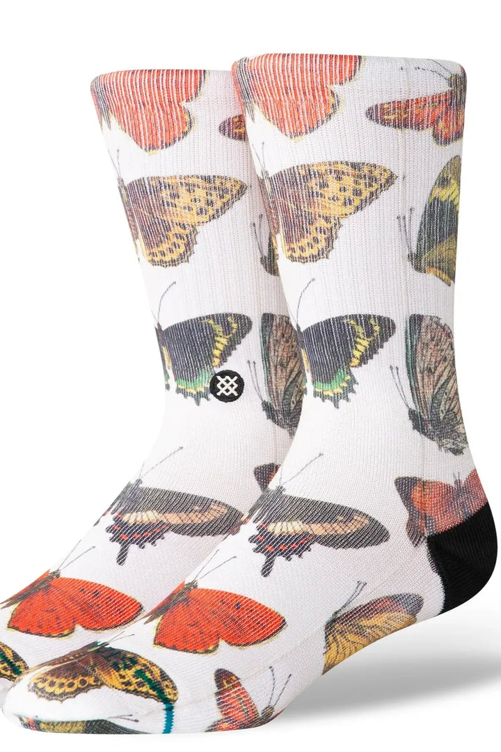 Stance - Poly Blend Crew Socks in Flutterby