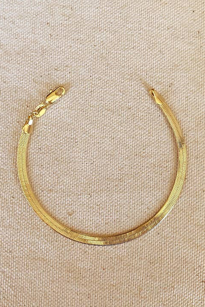GoldFi - 4mm Herringbone Bracelet in Gold - 7in