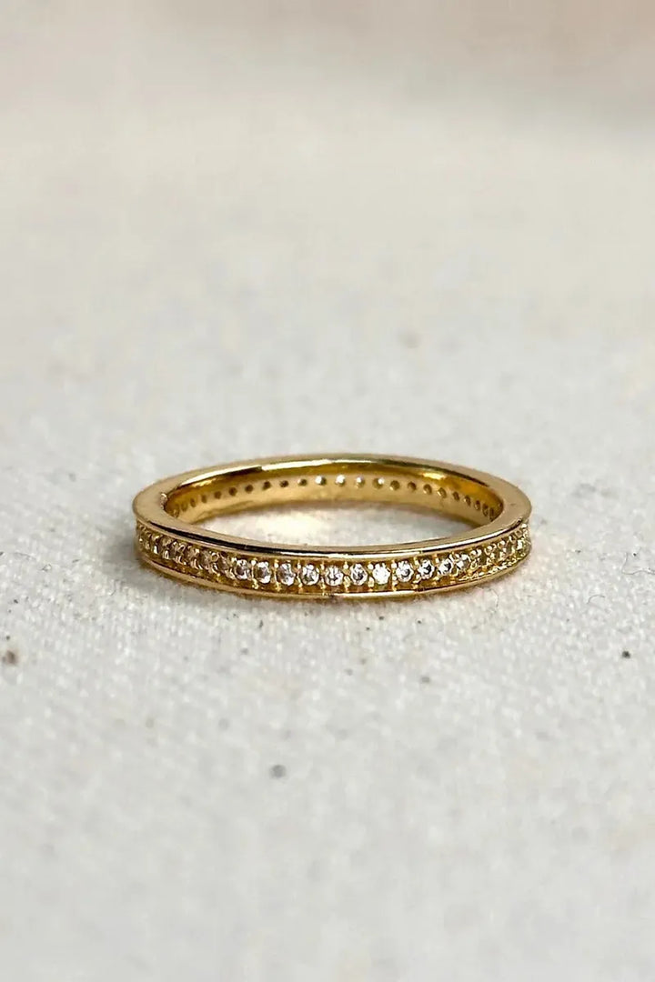 GoldFi - 18k Gold Filled Eternity Cubic Zirconia Band Ring - Size 9