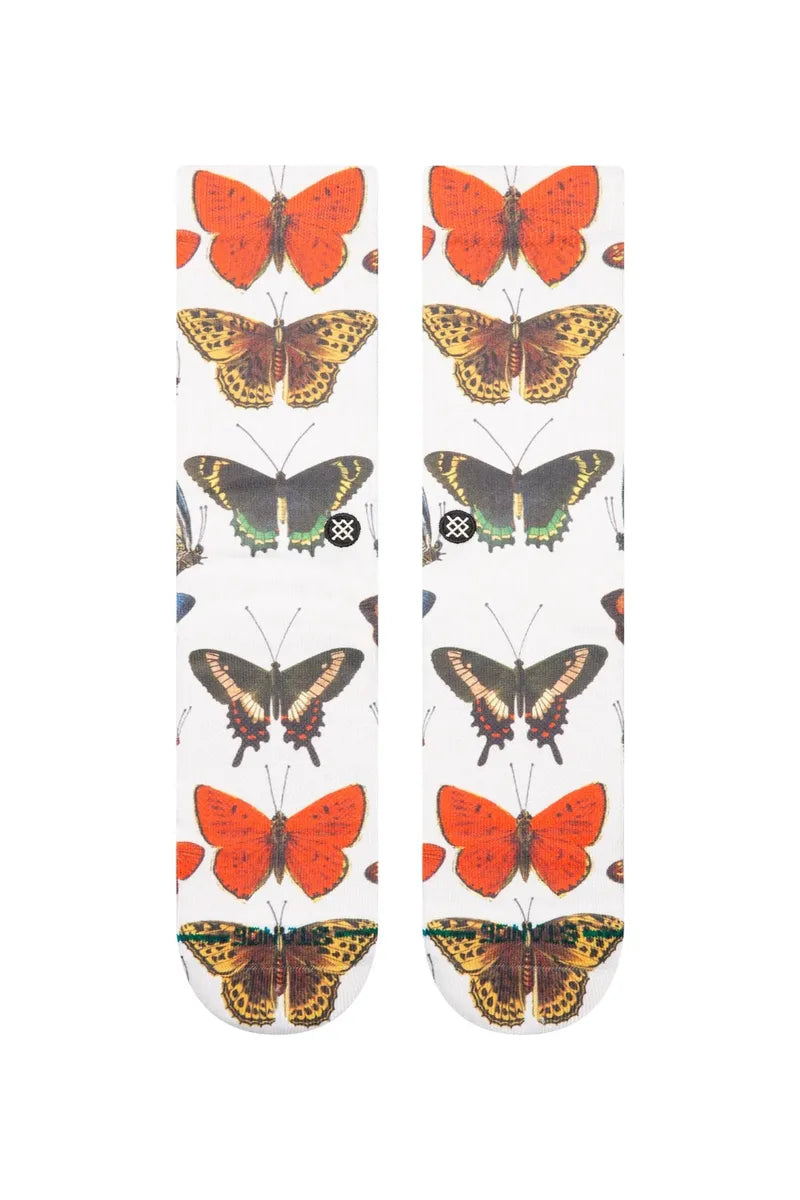 Stance - Poly Blend Crew Socks in Flutterby