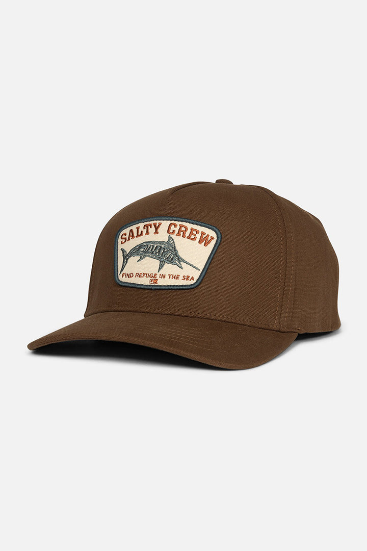 Salty Crew - Billfisher 5 Panel Hat in Dark Brown