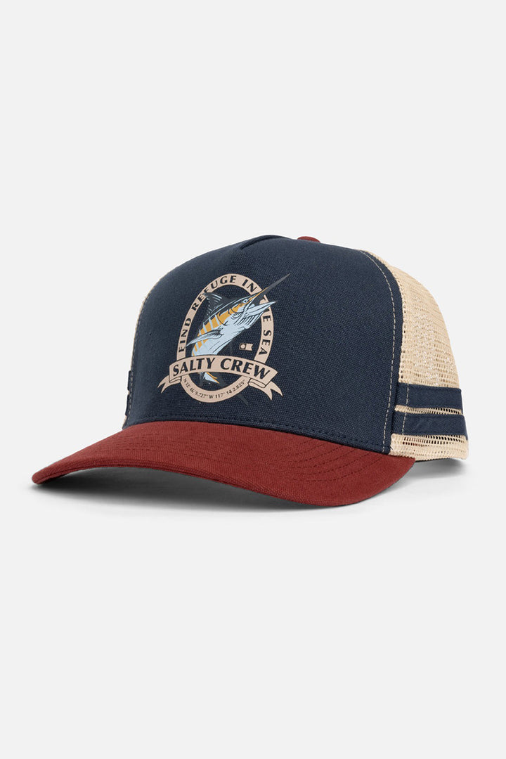 Salty Crew - Bill Club Trucker Hat in Navy Burgundy