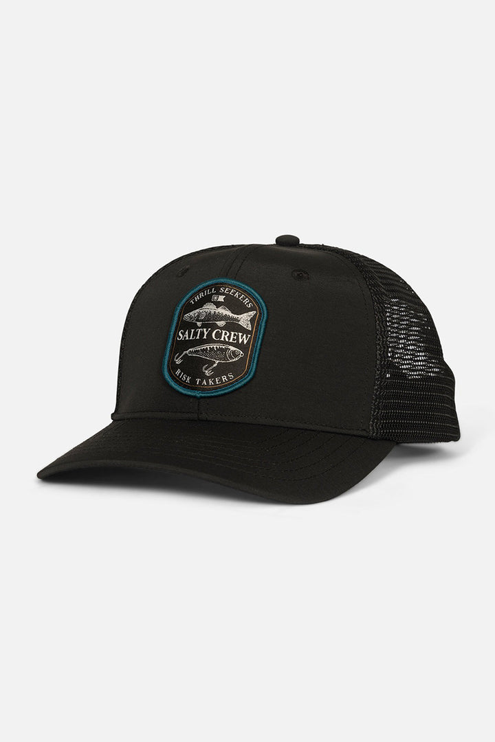 Salty Crew - Baited Retro Trucker Hat in Black