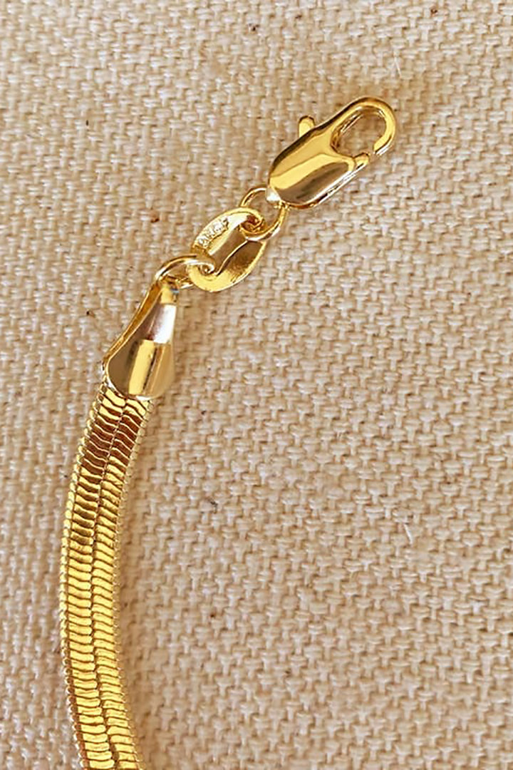 GoldFi - 4mm Herringbone Bracelet in Gold - 7in