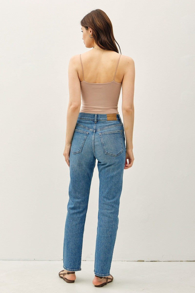 Be Cool - Cropped Spaghetti Tank in Taupe