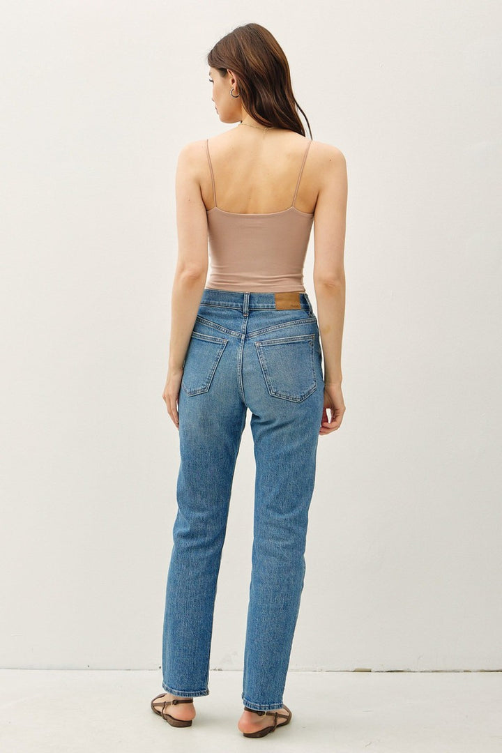 Be Cool - Cropped Spaghetti Tank in Taupe