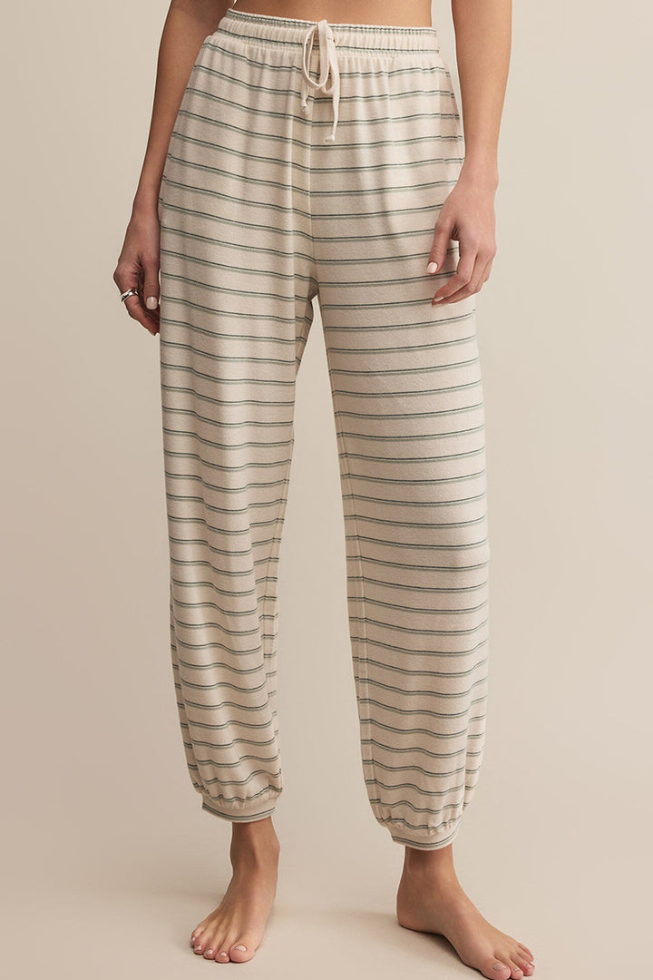 Z Supply - Bailey Stripe Jogger in Hunter Green