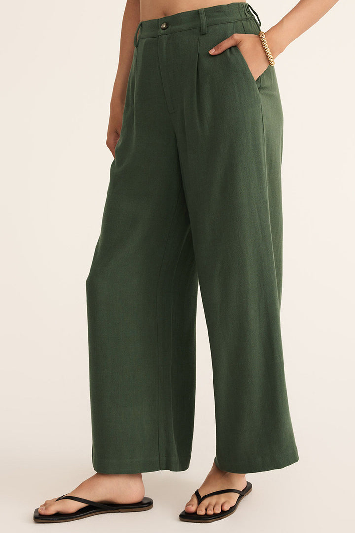 Z Supply - Vista Linen Pant in Dark Agave