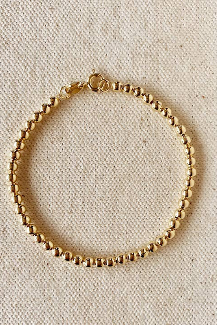 GoldFi - 3.5 mm Beaded Bracelet in Gold - 6in