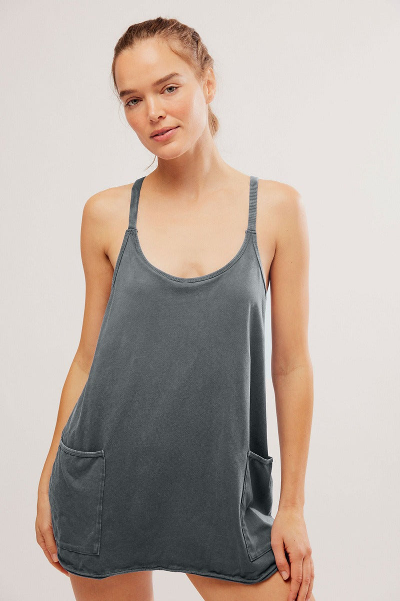 Free People Movement - Hot Shot Mini Dress in Gunmetal
