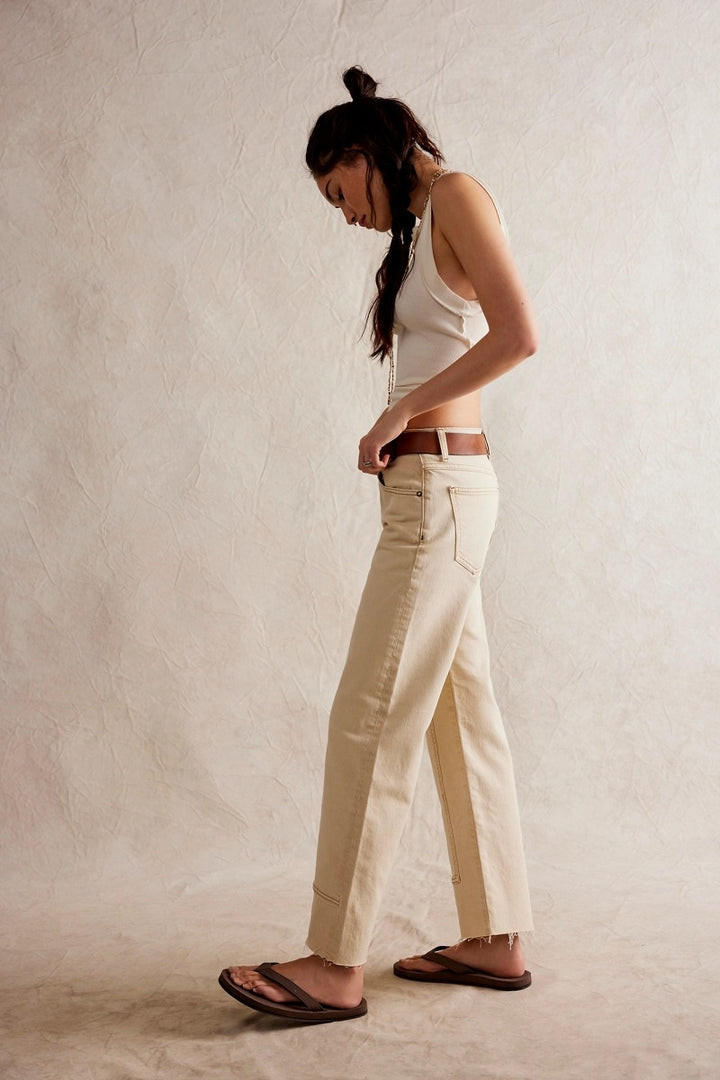 Free People - We The Free Risk Taker Mid-Rise Jeans in Ecru