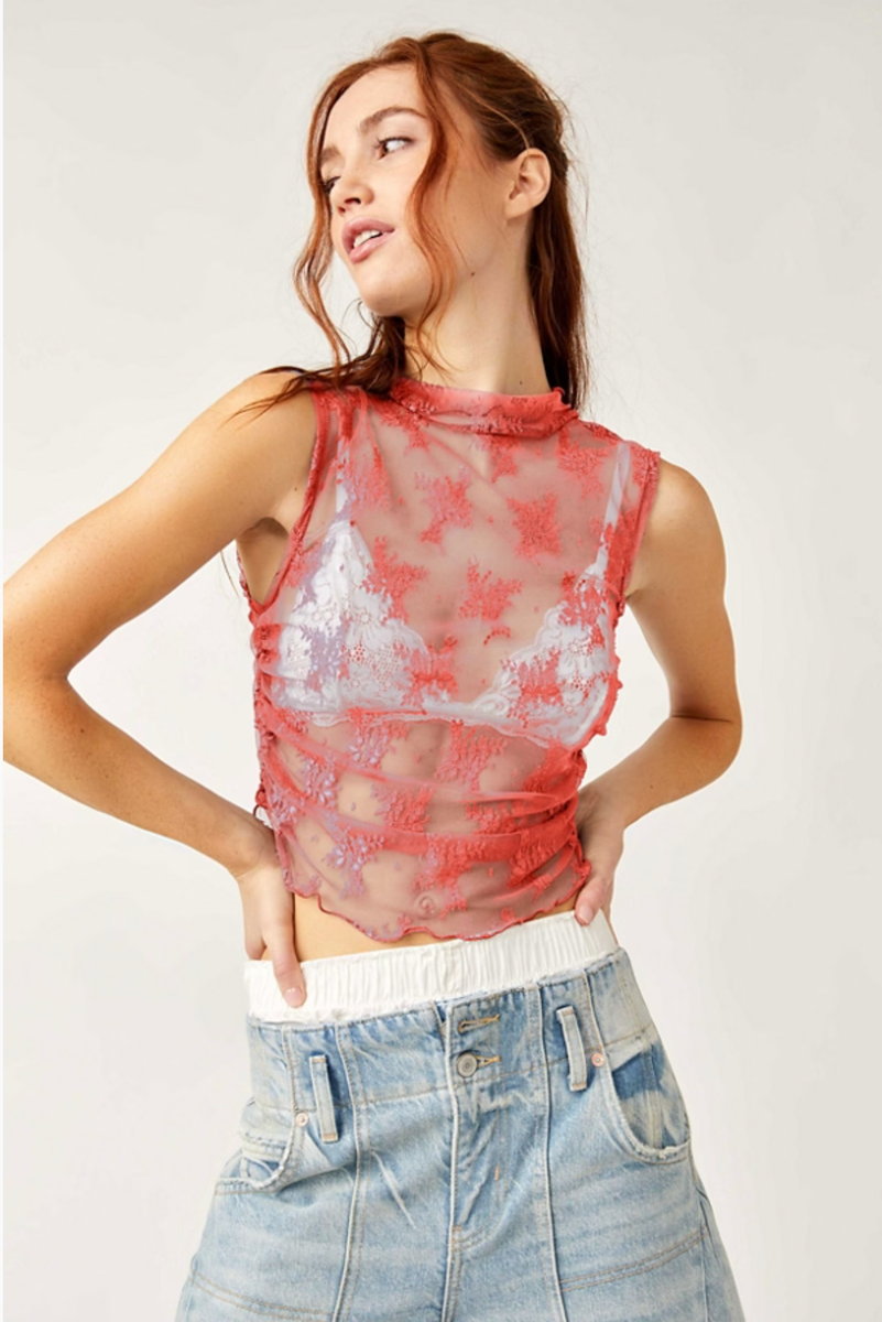 Free People - Solid Nice Try Muscle Tank in Thriving Coral
