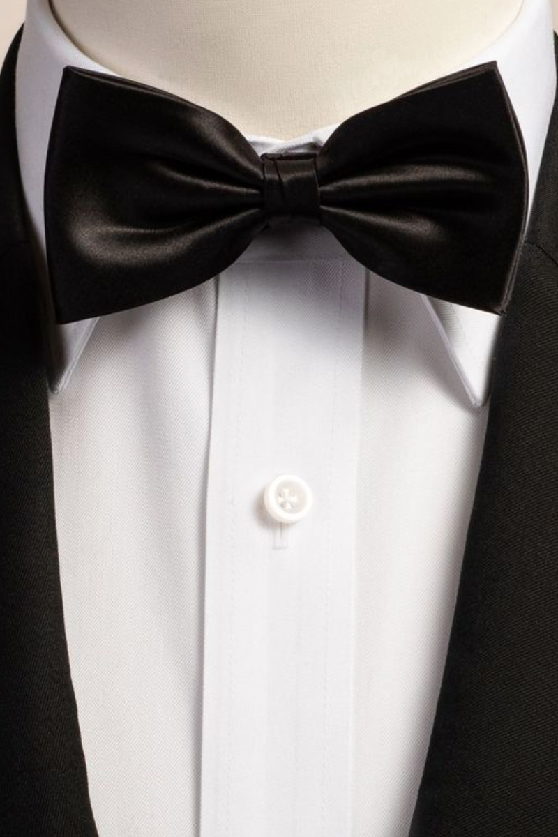Selini New York - 2.5" Satin Clip-On Bow Tie in Black