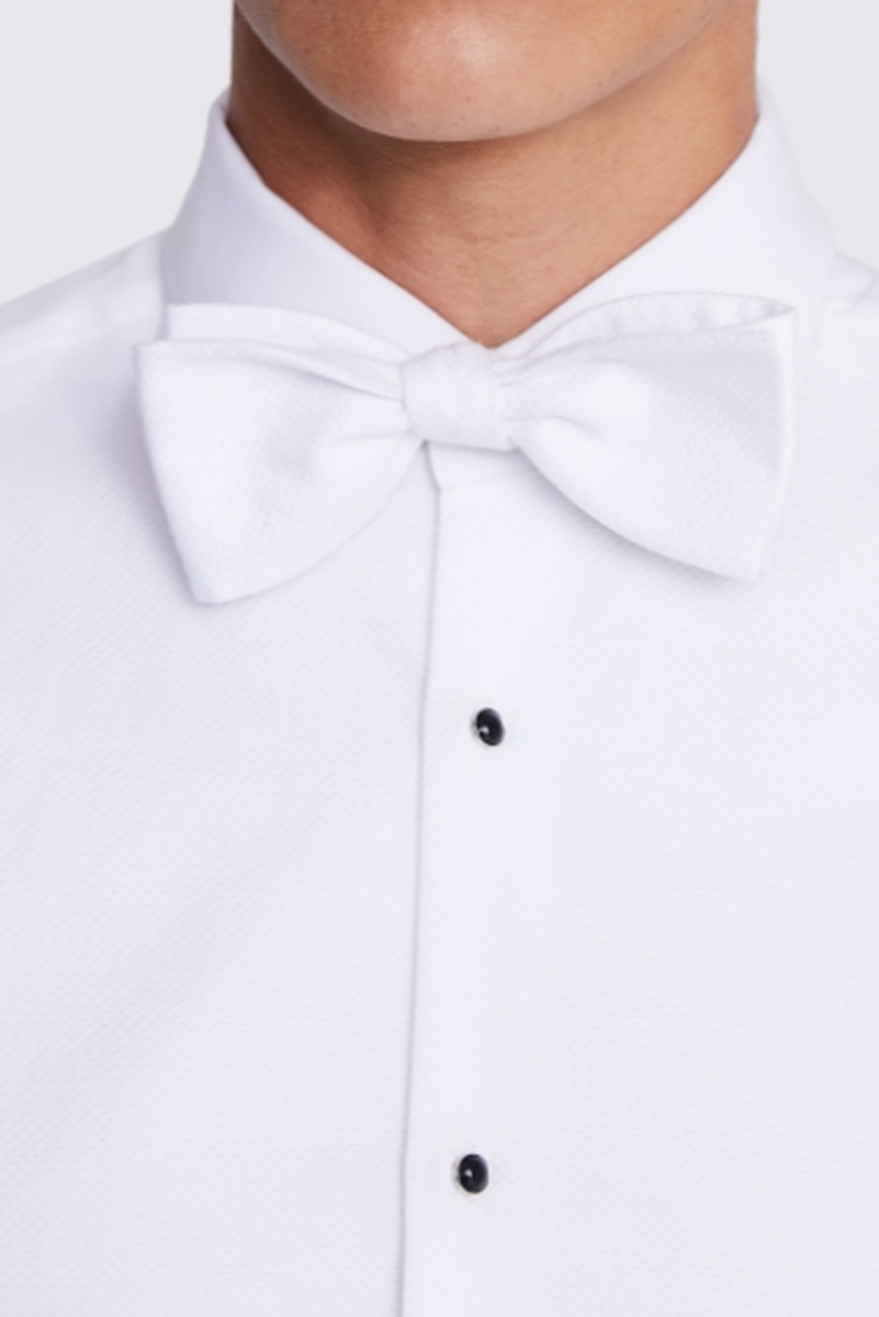 Selini New York - 2.5" Satin Clip-On Bow Tie in White