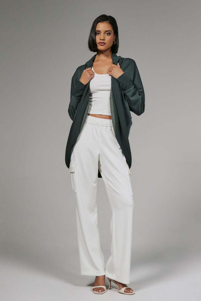 7DIAMONDS - REV™ Throwover Cardigan in Basil