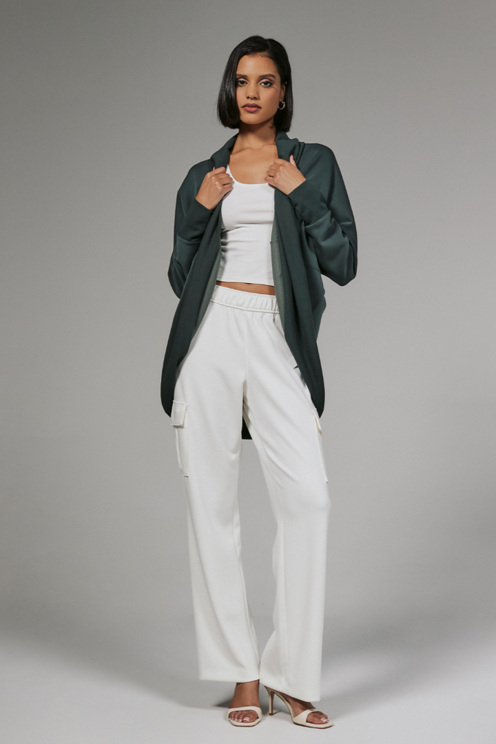 7DIAMONDS - REV™ Throwover Cardigan in Basil