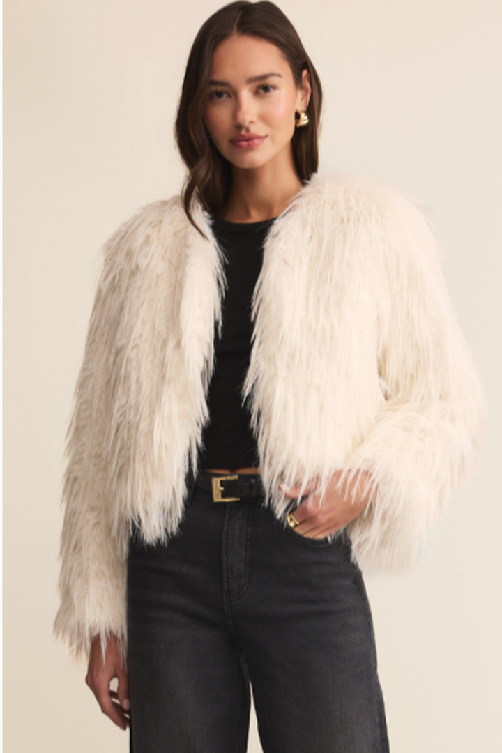 Z Supply - Cyndi Faux Fur Jacket in Warm White