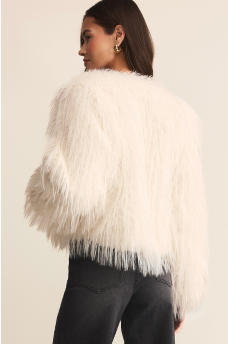 Z Supply - Cyndi Faux Fur Jacket in Warm White