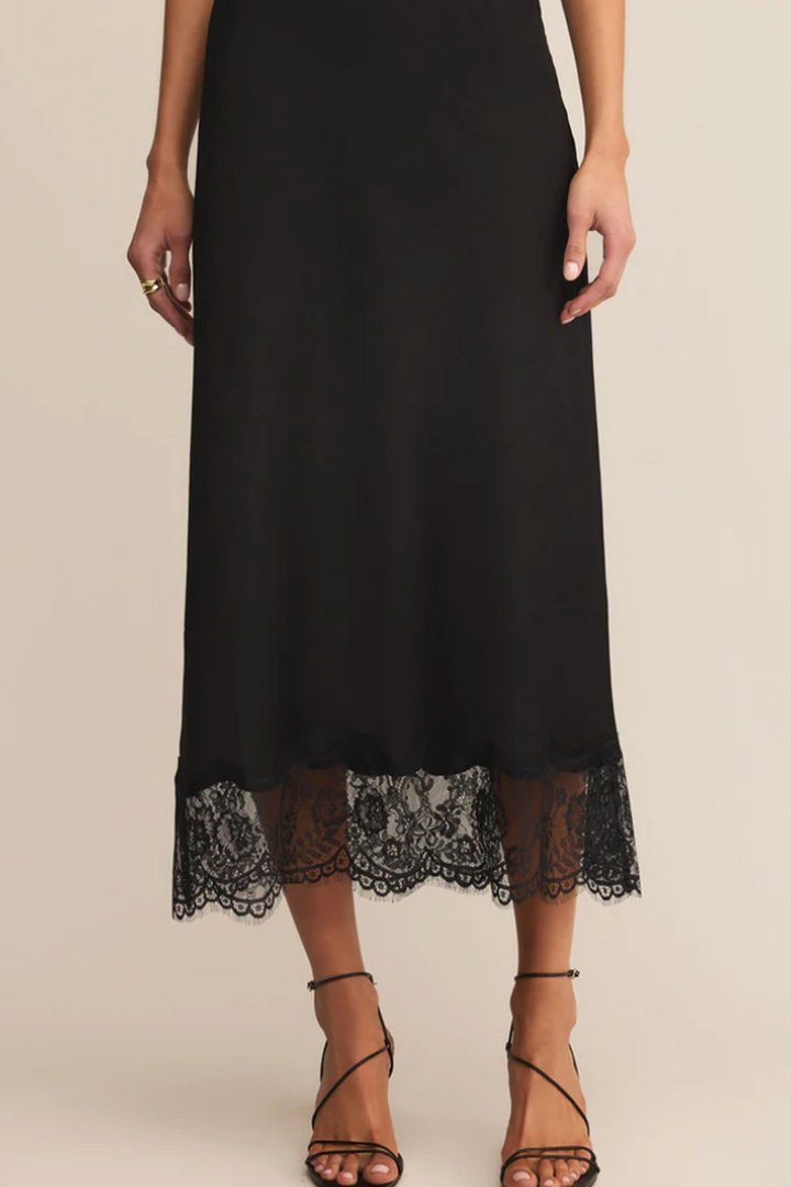 Z Supply - Cinder Lace Midi Skirt in Black