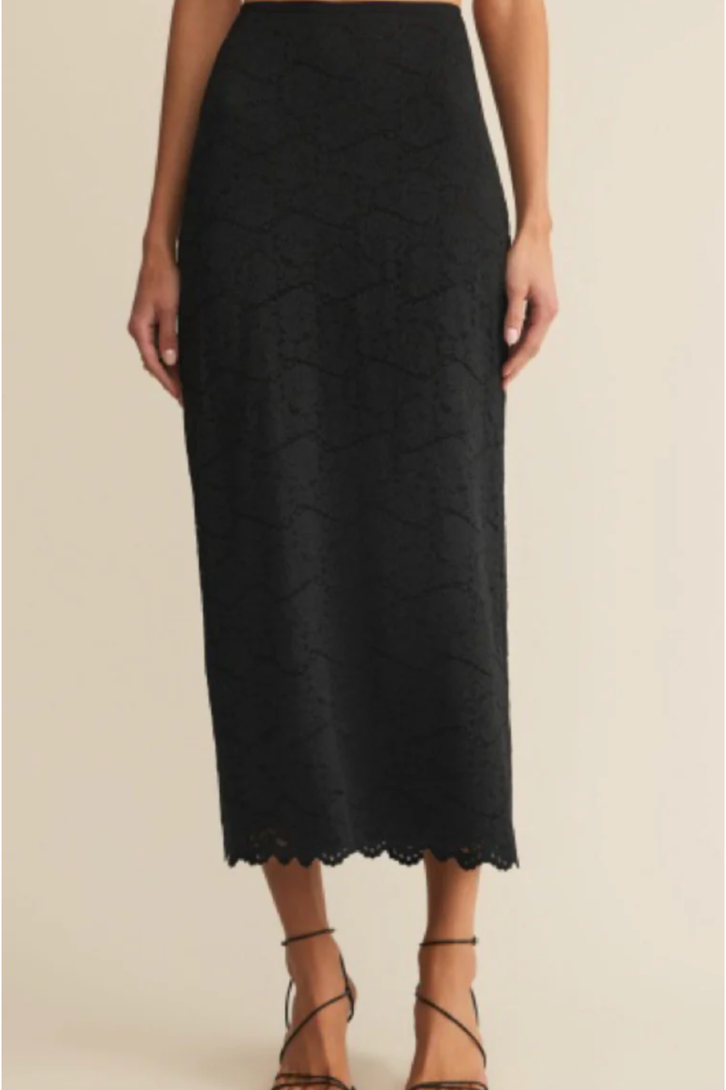 Z Supply - Via Lace Midi Skirt in Black