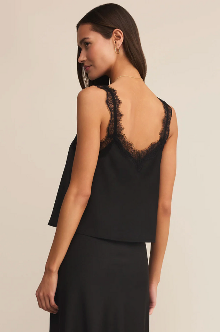 Z Supply - Uma Lace Satin Cami in Black
