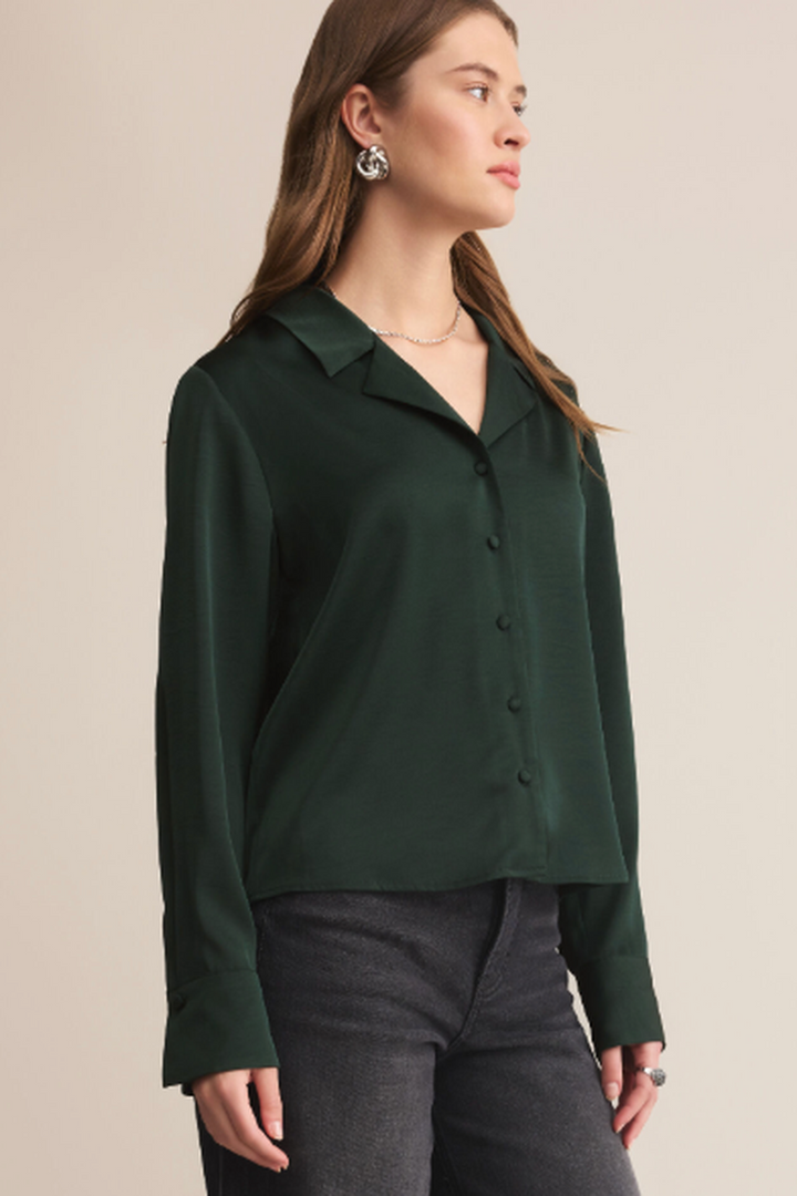 Z Supply - Ana Satin Top in Garland Green