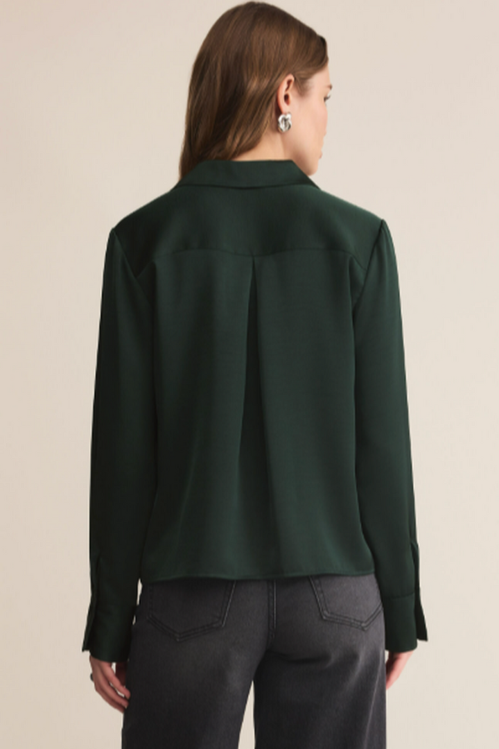 Z Supply - Ana Satin Top in Garland Green
