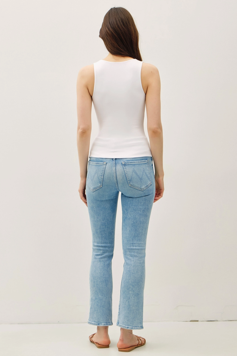 Be Cool - Restock-Soft Core-Double Lined Basic Square Neck Tank in Off White