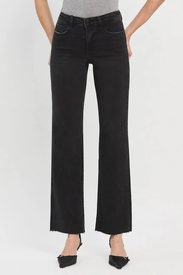 FLYING MONKEY - High Rise Slim Wide Jeans in Smooth