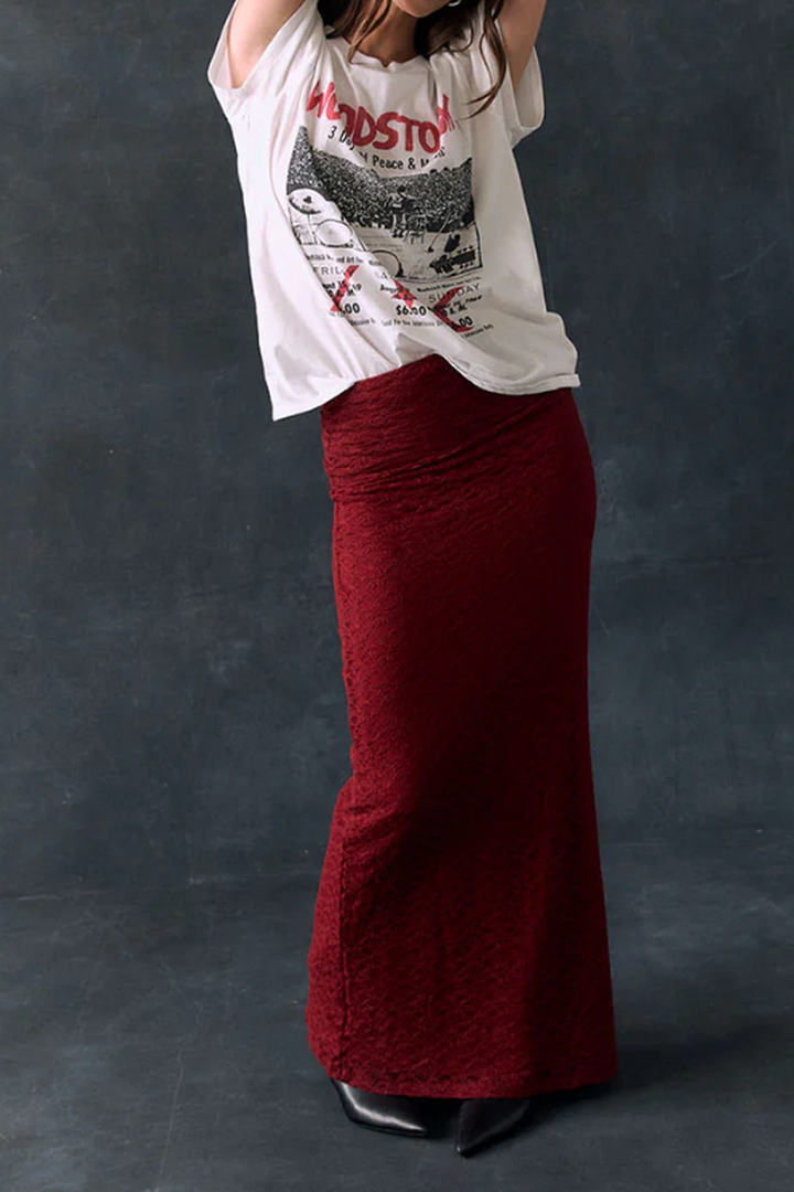 Chaser - Pamelaa Maxi Skirt in Cabernet
