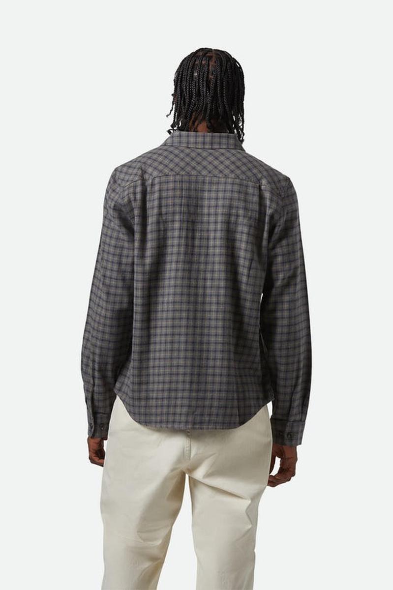Brixton - Bowery Lightweight Ultra Flannel in Charcoal/Ray Flower/Black