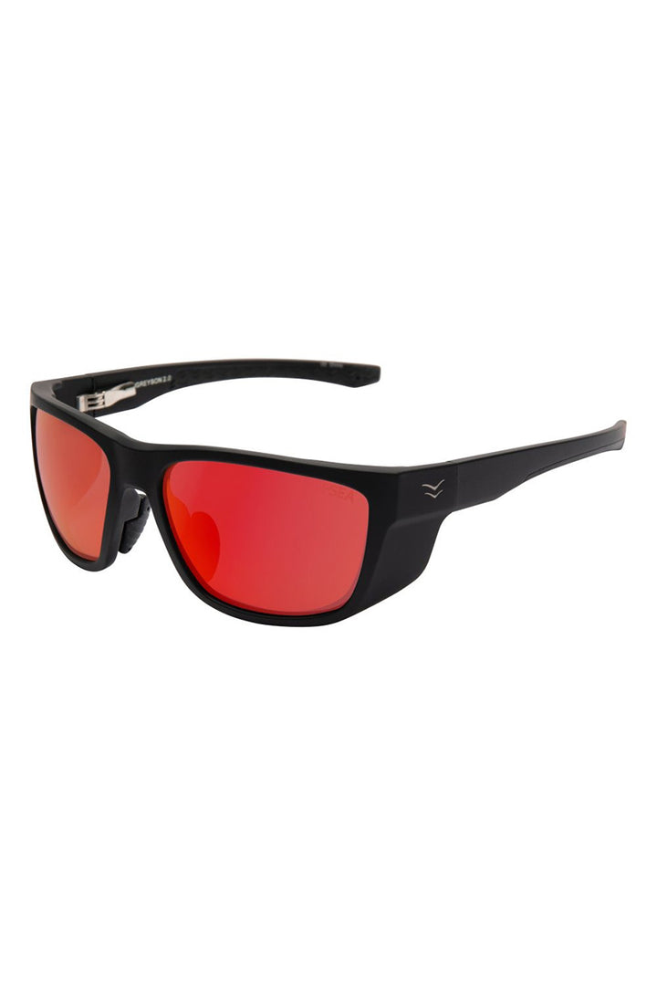I-SEA - Greyson 2.0 with Black Rubber Frame and Red Mirror Polarized Lenses