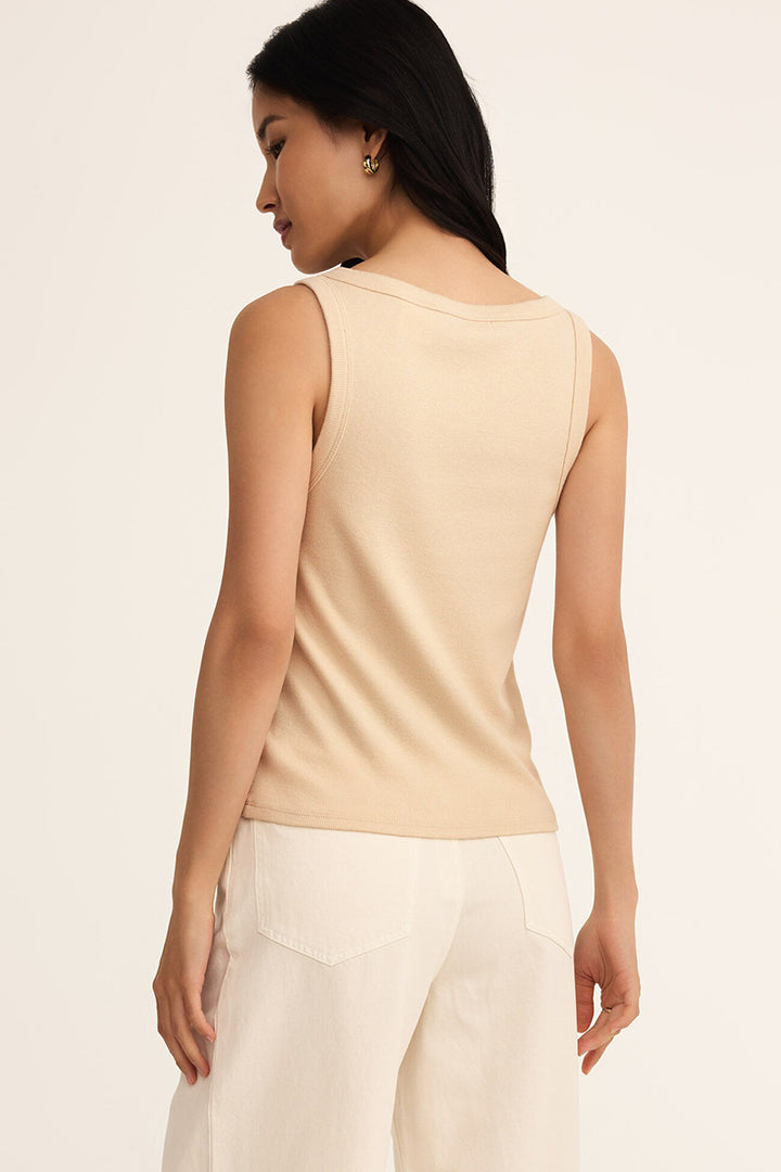 Z Supply - Elin Rib Tank in Panna Cotta