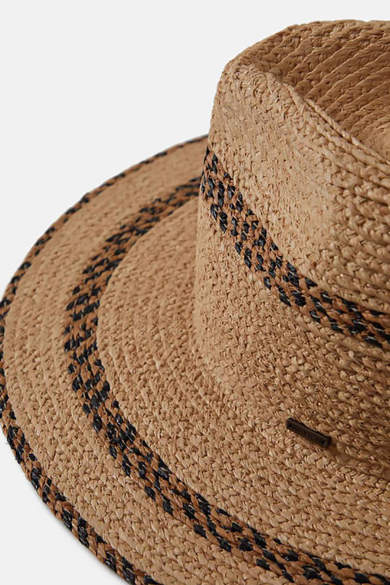 Brixton - Cohen Straw Cowboy Hat in Tan/Black