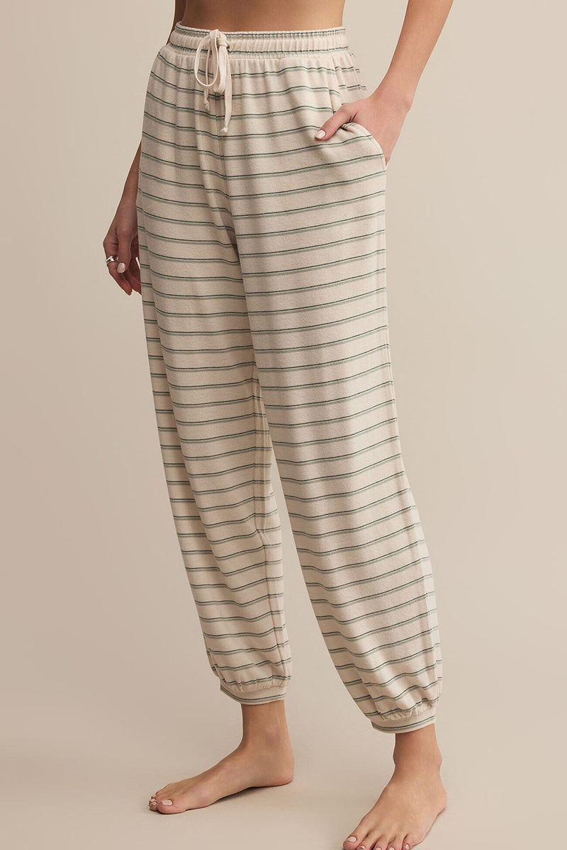 Z Supply - Bailey Stripe Jogger in Hunter Green