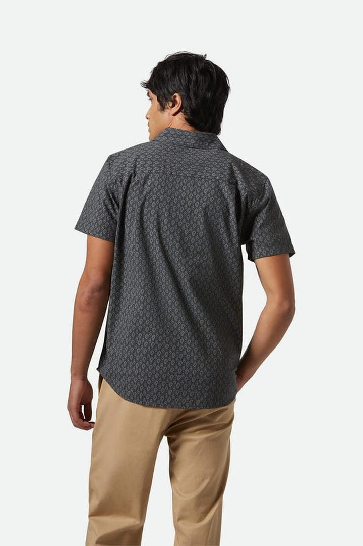Brixton - Charter Print Short Sleeve Shirt in Washed Black/Paisley
