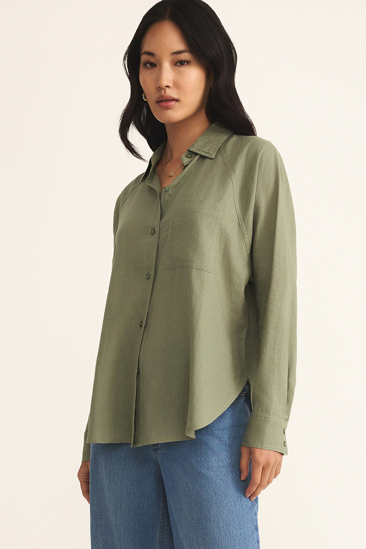 Z Supply - Perfect Linen Top in Avacado