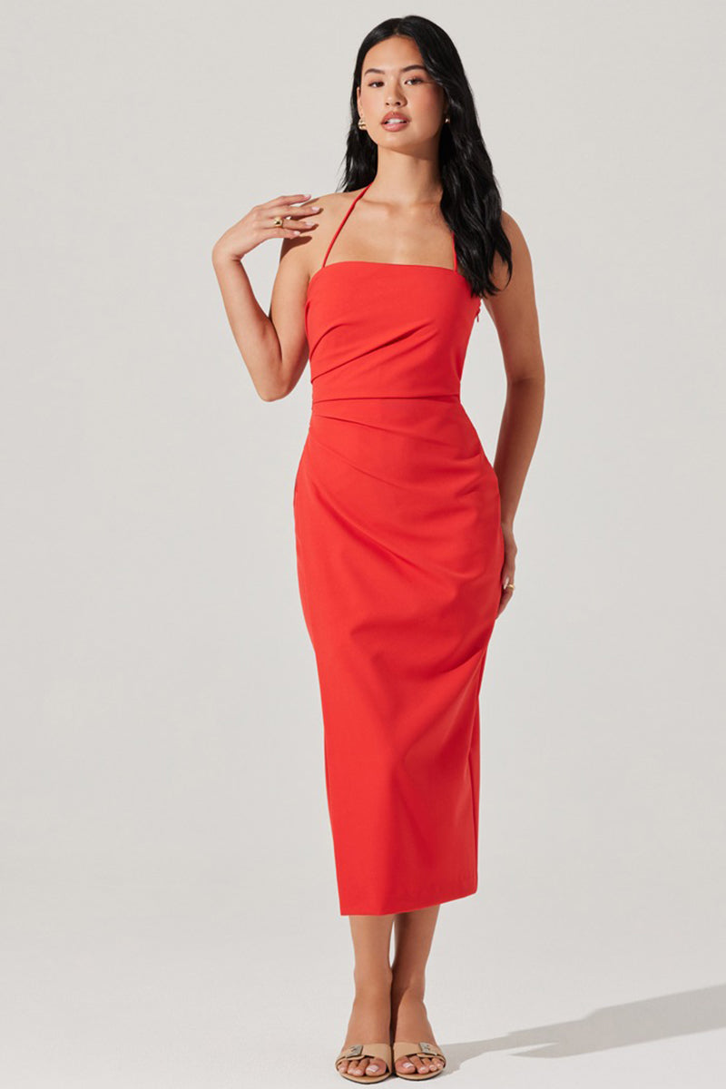 Astr - Siena Dress in Red Orange