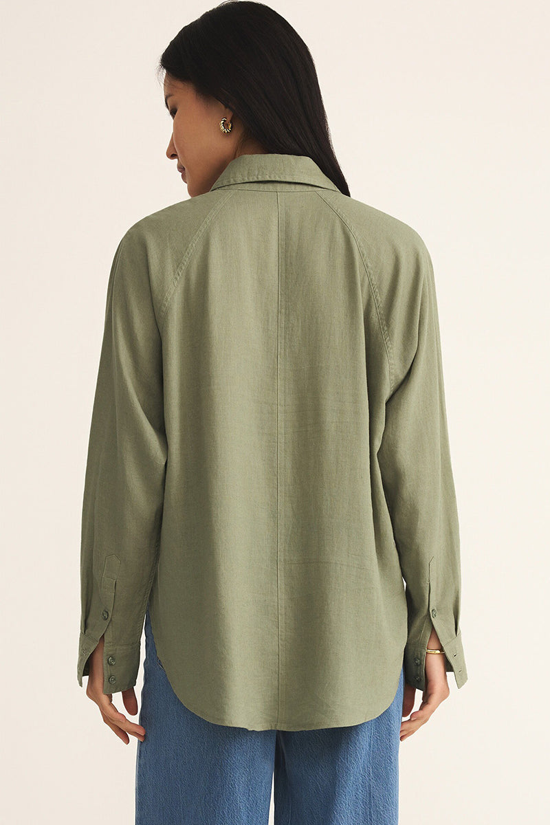 Z Supply - Perfect Linen Top in Avacado