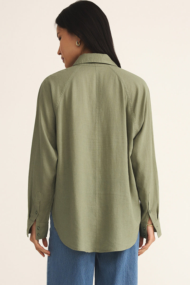 Z Supply - Perfect Linen Top in Avacado