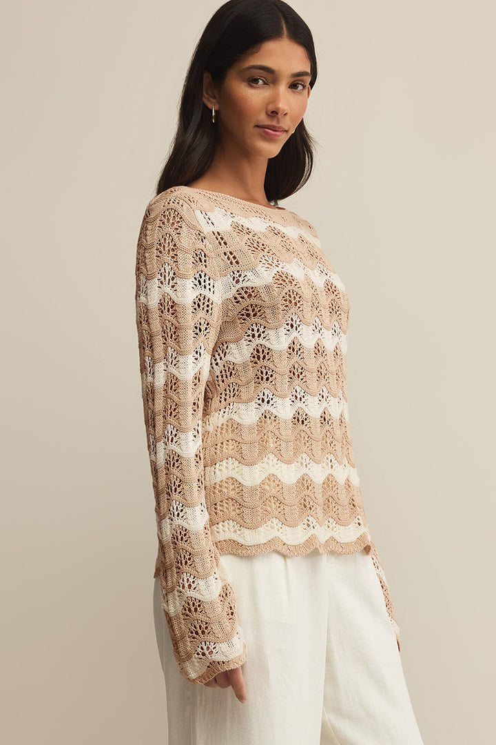 Z Supply - Azura Stripe Crochet Top in Panna Cotta