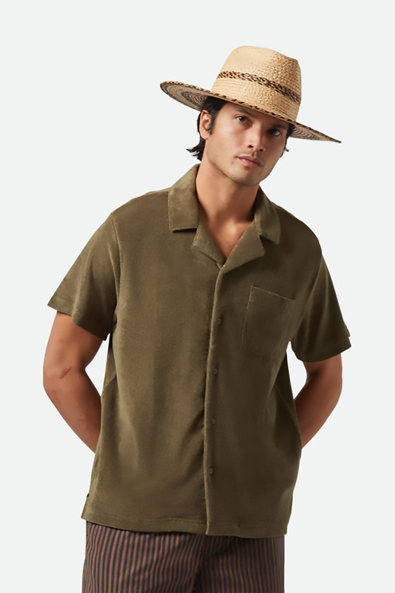 Brixton - Cohen Straw Cowboy Hat in Tan/Black