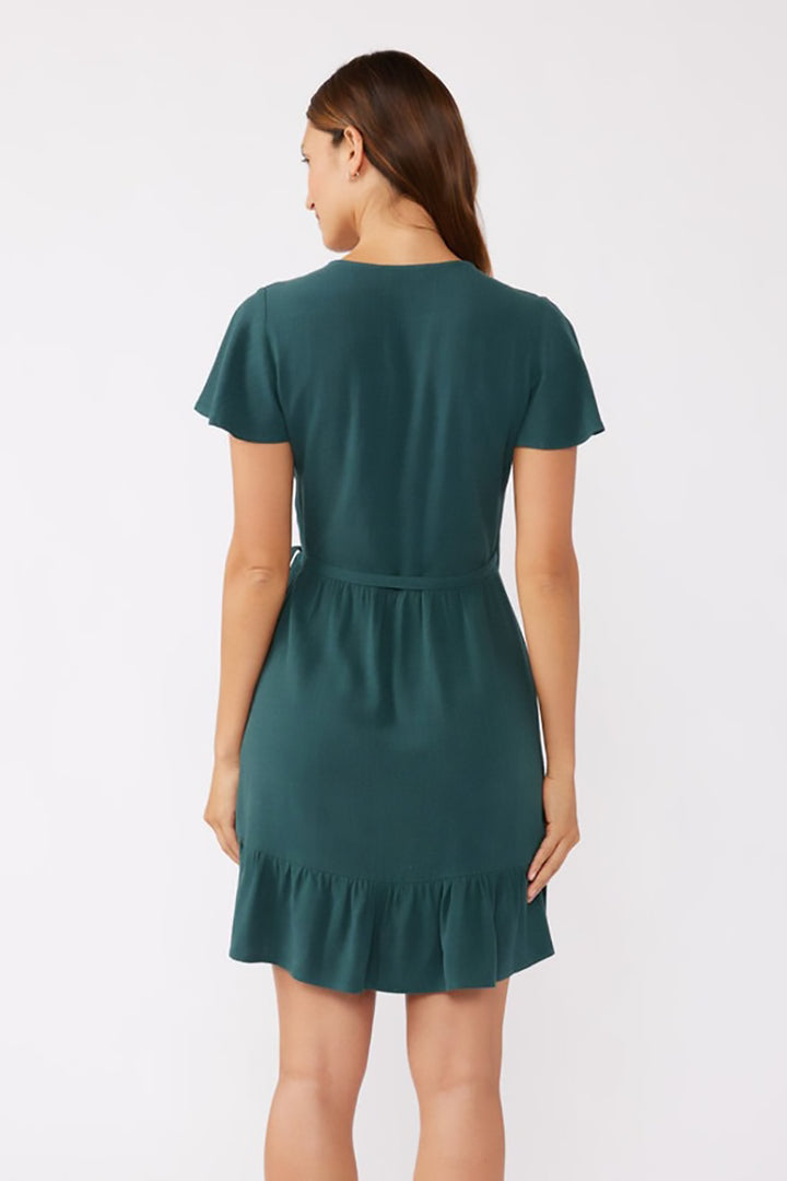 Lovestitch - Jade Mini Wrap Dress in Dusty Teal