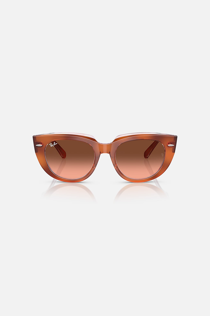 Ray Ban - Doreen in Polished Red Havana On Transparent Multicolor Frames with Pink Gradient Brown Lenses - RB2286-1415A5