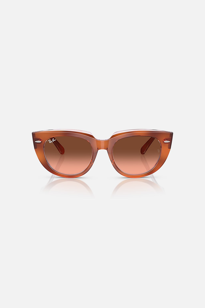 Ray Ban - Doreen in Polished Red Havana On Transparent Multicolor Frames with Pink Gradient Brown Lenses - RB2286-1415A5