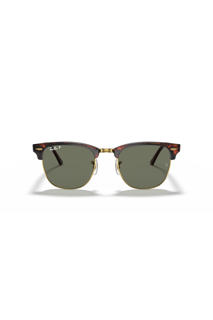 Ray Ban - Clubmaster Classic in Red Havana with Green Externally Treated Polarized Lenses - RB3016990/5851