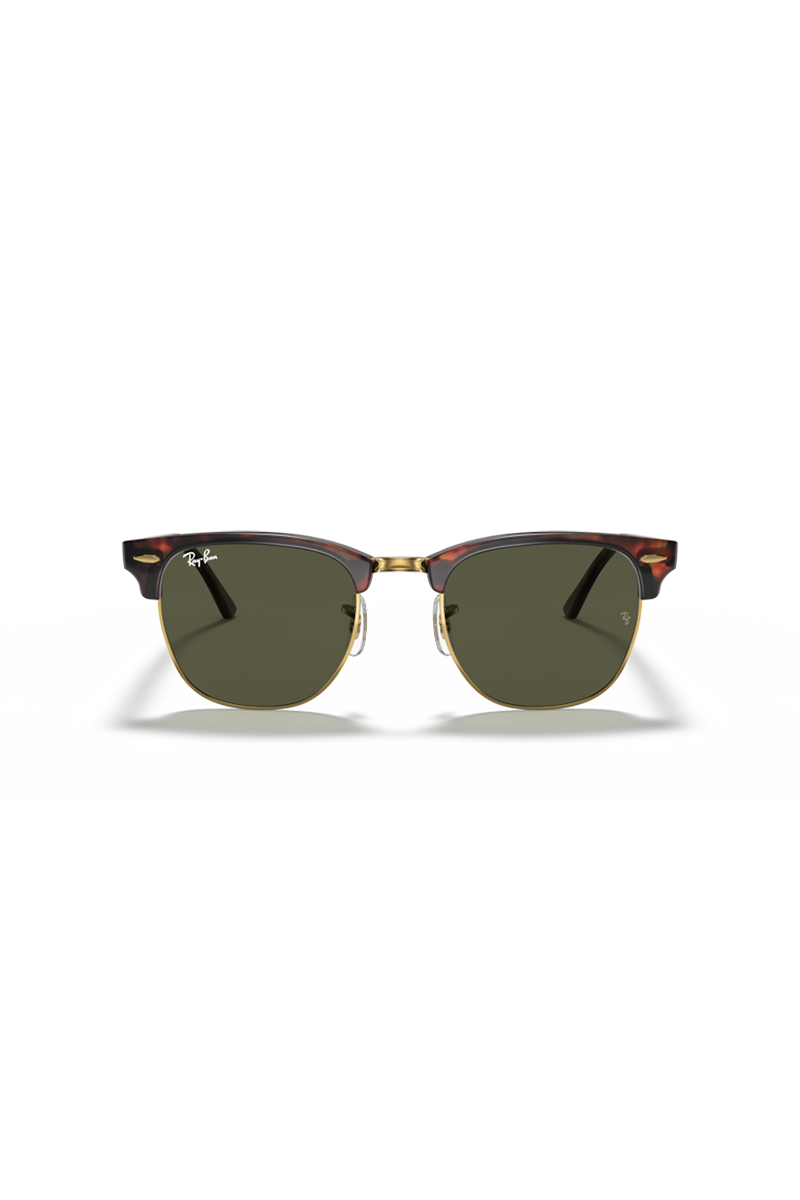 Ray Ban - Clubmaster Classic in Tortoise on Gold Frames with G-15 Green Lenses - RB3016W0366