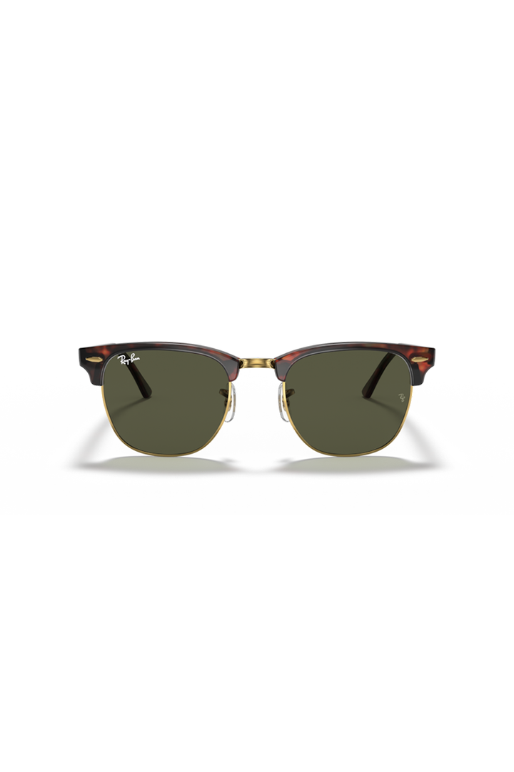 Ray Ban - Clubmaster Classic in Tortoise on Gold Frames with G-15 Green Lenses - RB3016W0366