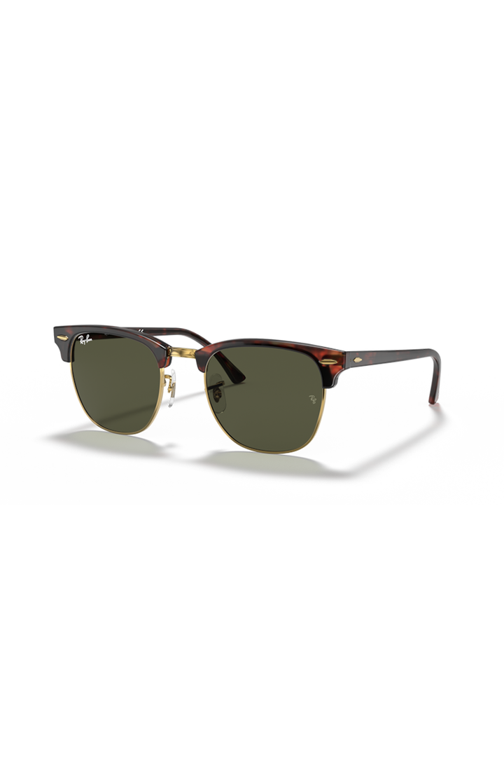 Ray Ban - Clubmaster Classic in Tortoise on Gold Frames with G-15 Green Lenses - RB3016W0366