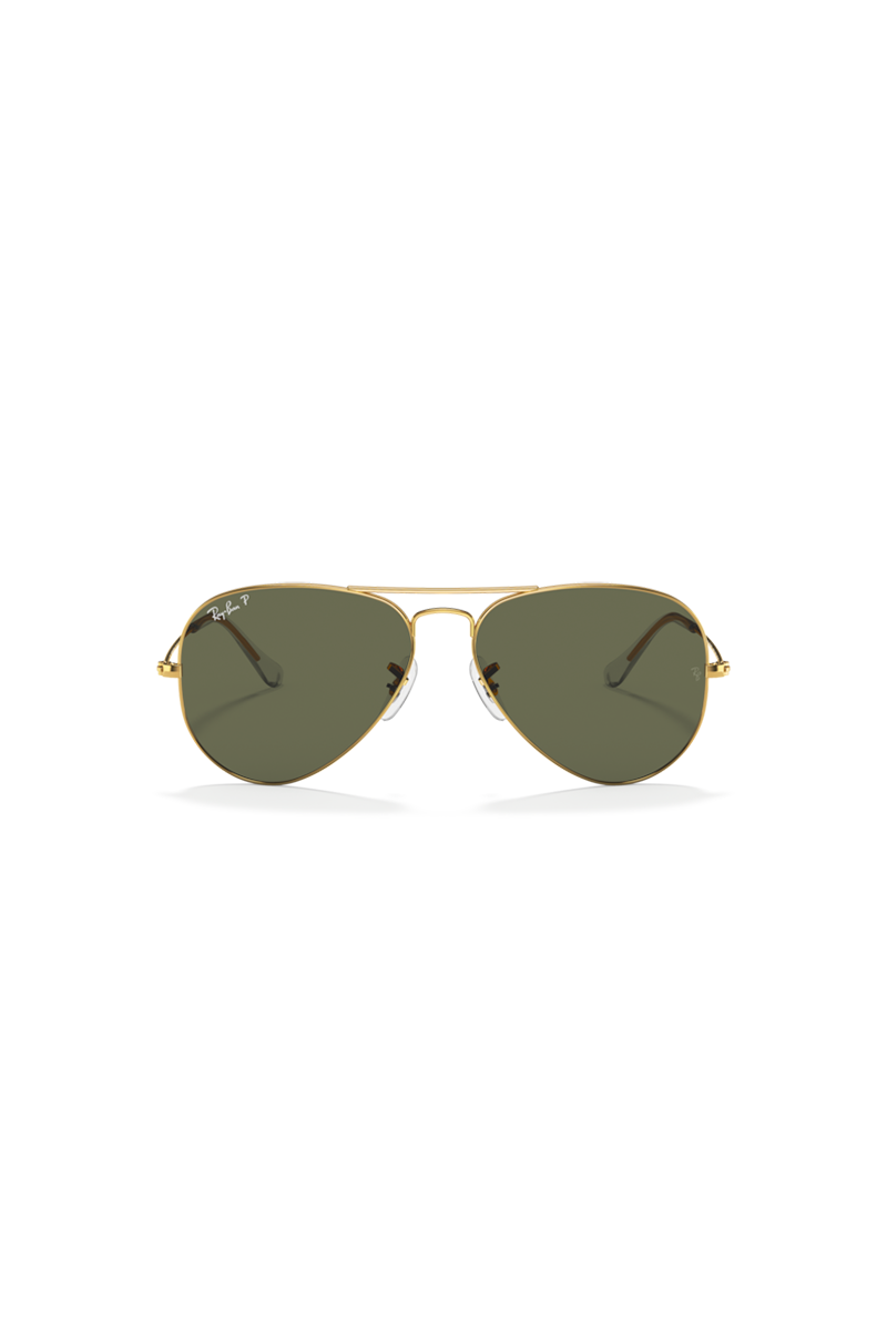 Ray Ban - Aviator Large Metal in Arista Frames with Green Polarized Lenses - RB3025001/5858